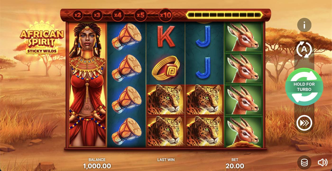 African Spirit Sticky Wilds: image of main menu