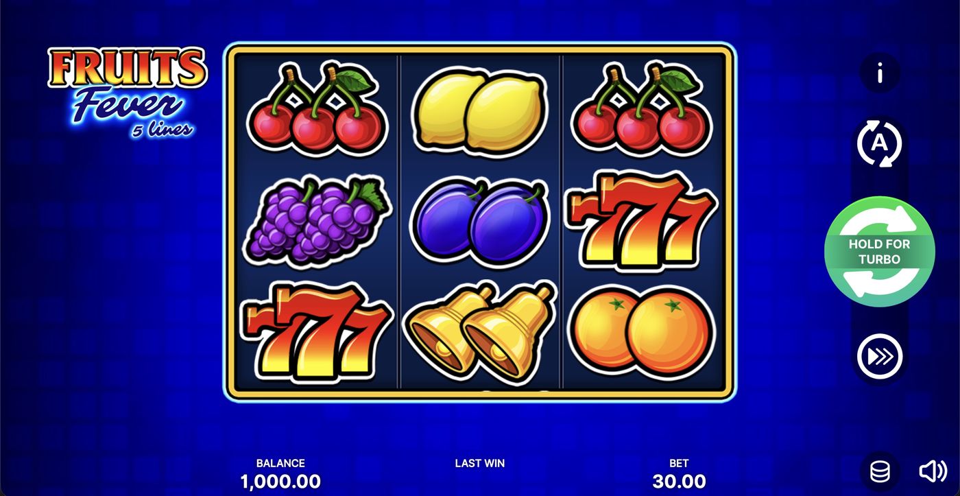 Fruits Fever 5 lines: image of main menu