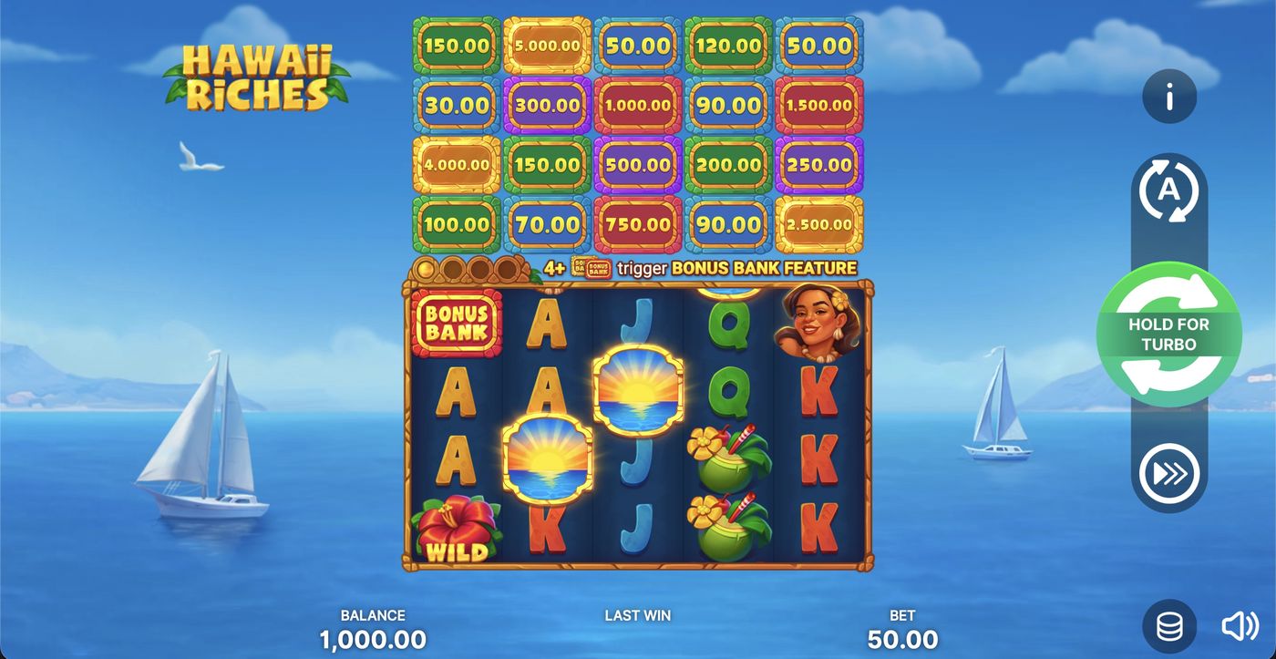 Hawaii Riches: image of main menu