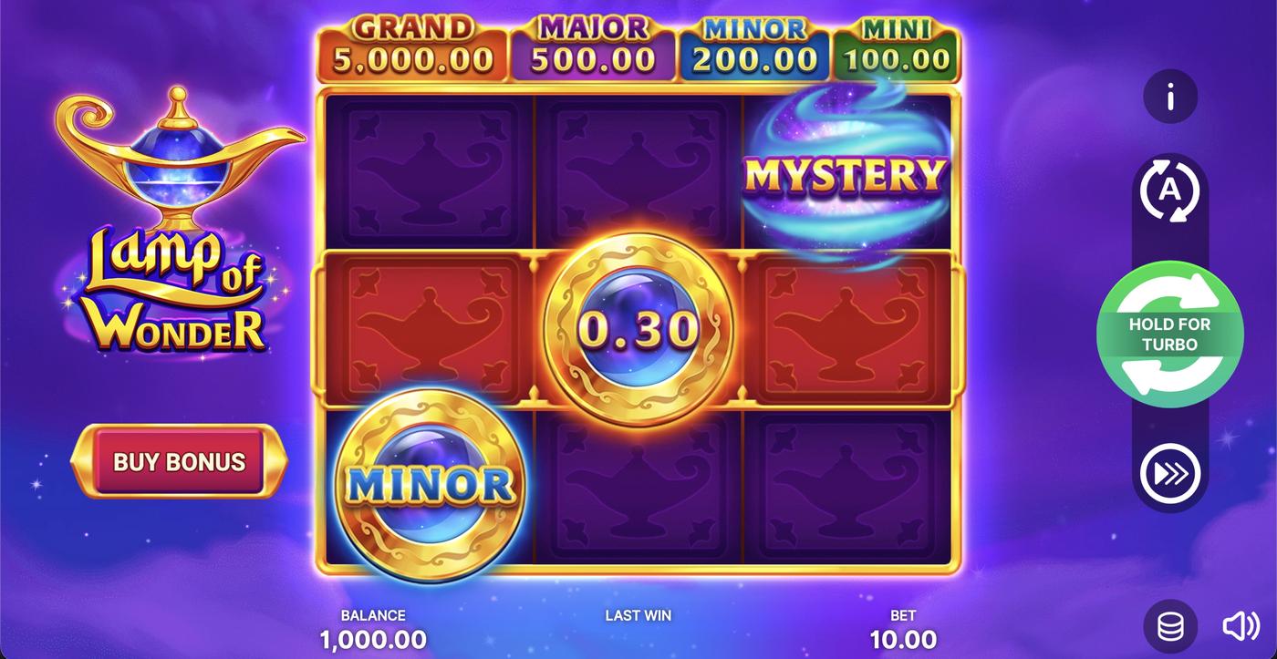 Lamp of Wonder: image of main menu
