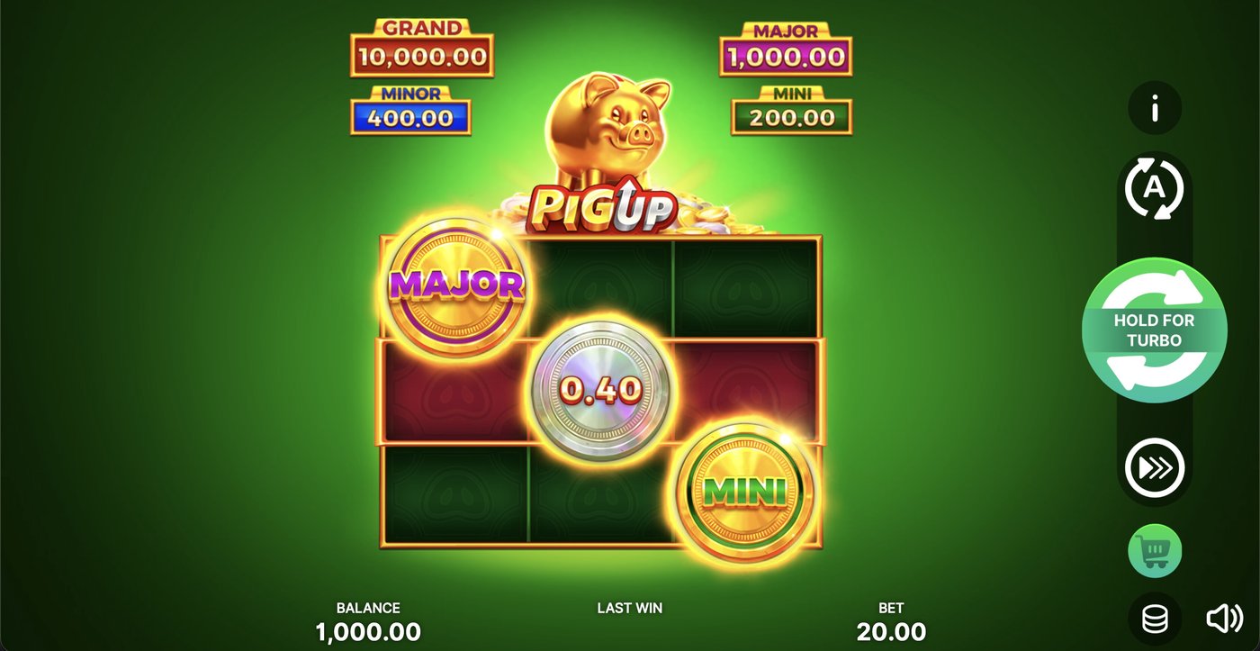 Pig Up: image of main menu