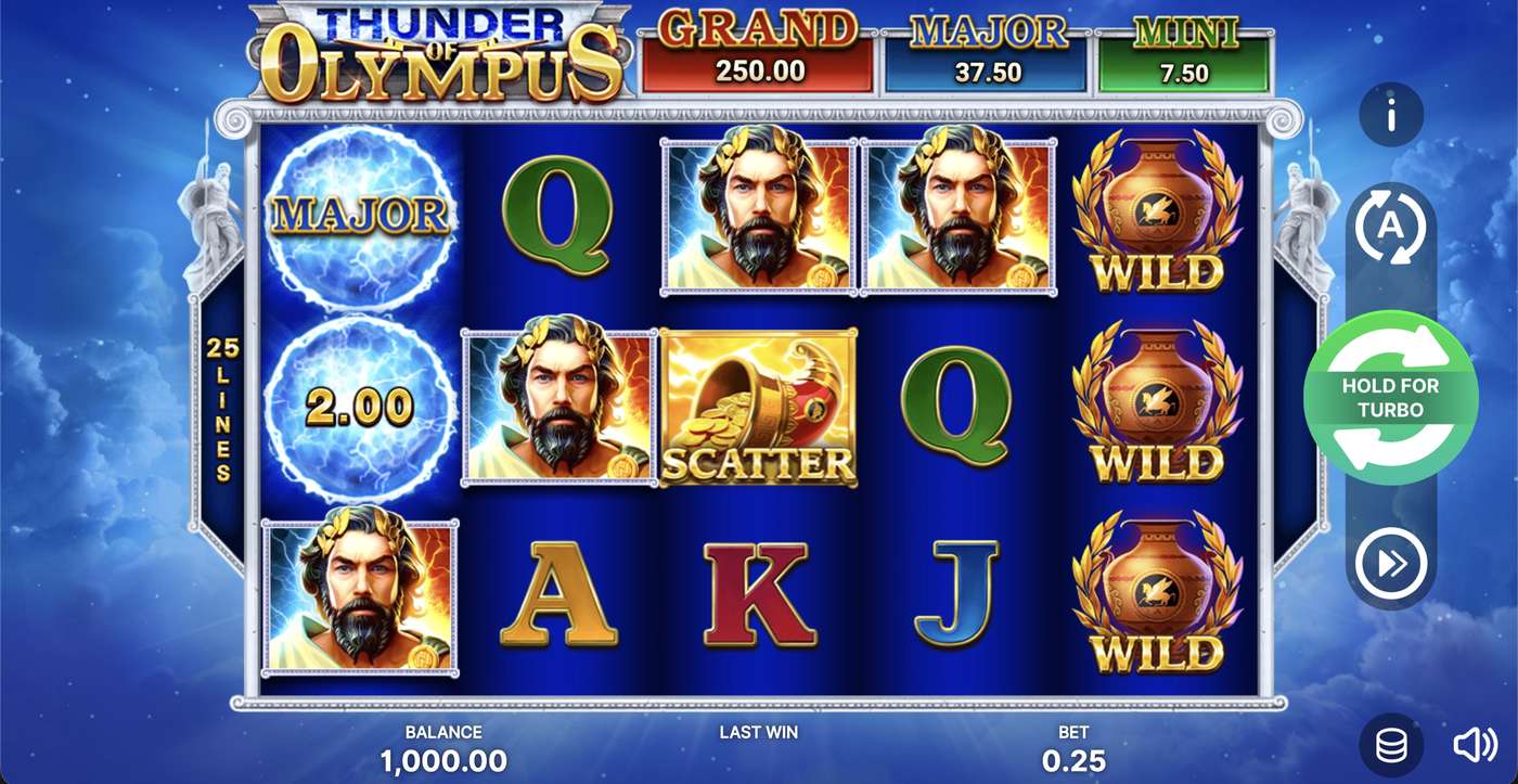 Thunder of Olympus: image of main menu