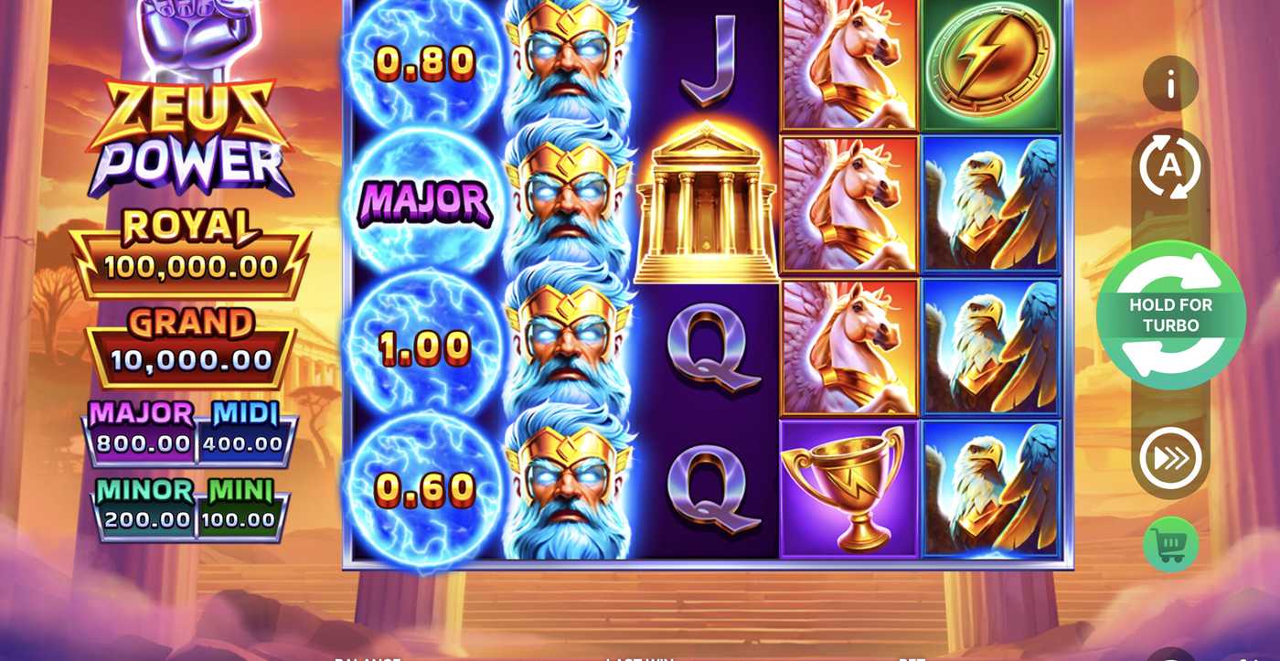 Zeus Power: Hold and Win: image of main menu