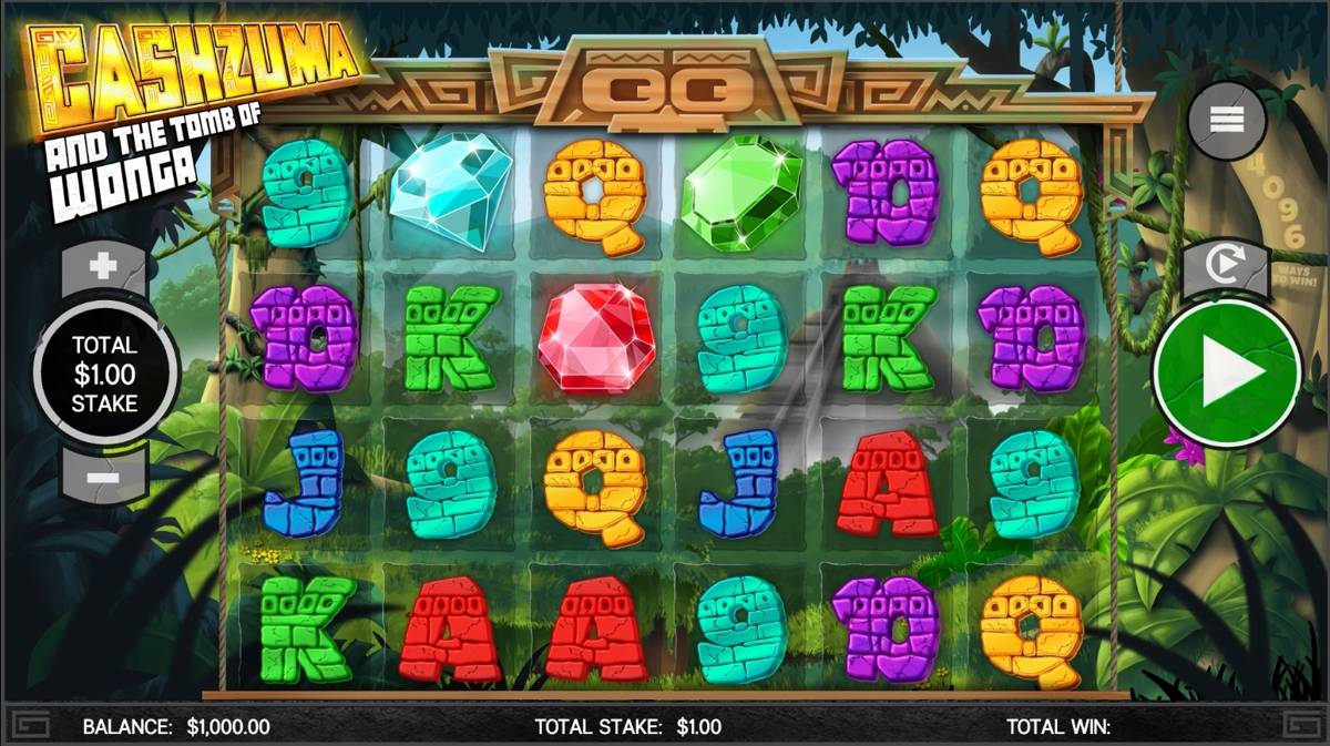 Cashzuma and the Tomb of Wonga: image of main menu