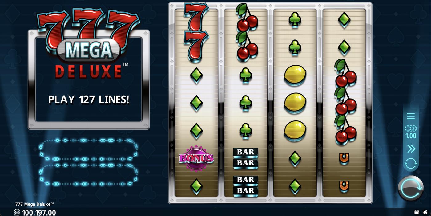777 Mega Deluxe: image of main menu