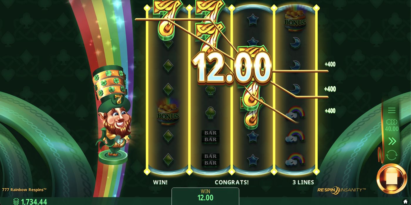 777 Rainbow Re-Spins: image of winning