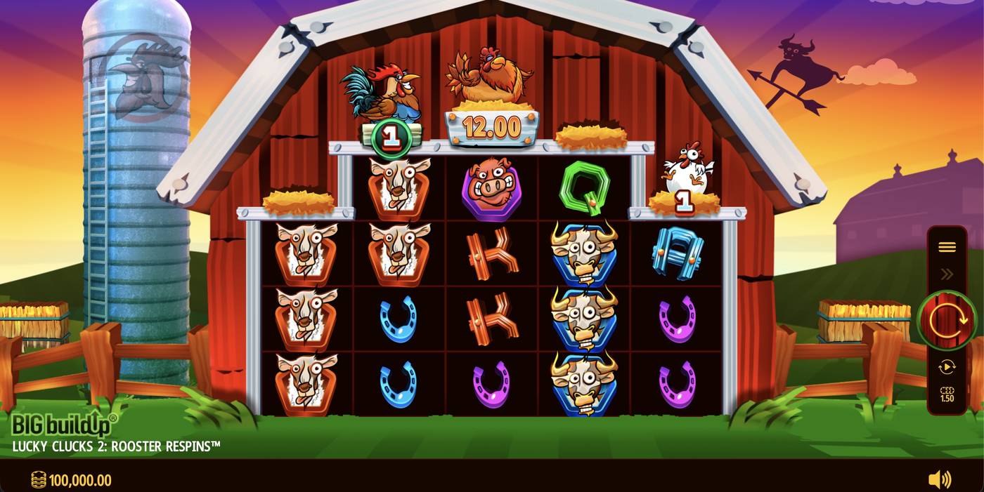 Lucky Clucks 2: Rooster Respins: image of main menu