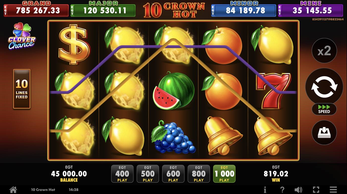 10 Crown Hot: image of winning