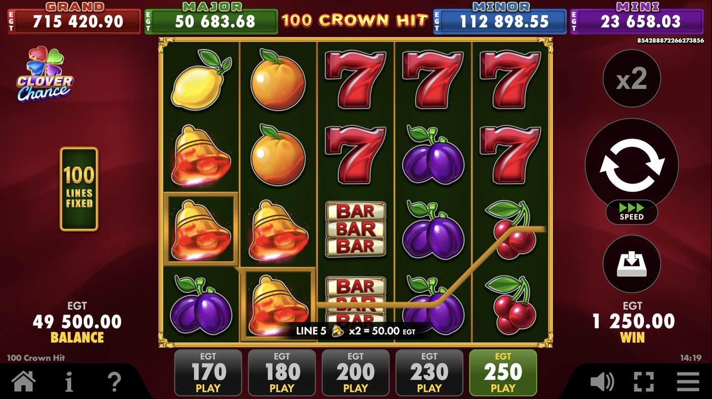 100 Crown Hit: image of winning