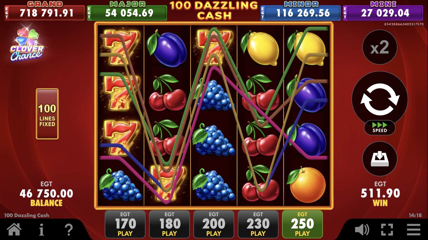 100 Dazzling Cash: image of winning