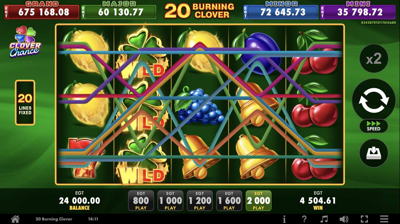 20 Burning Clover: image of winning