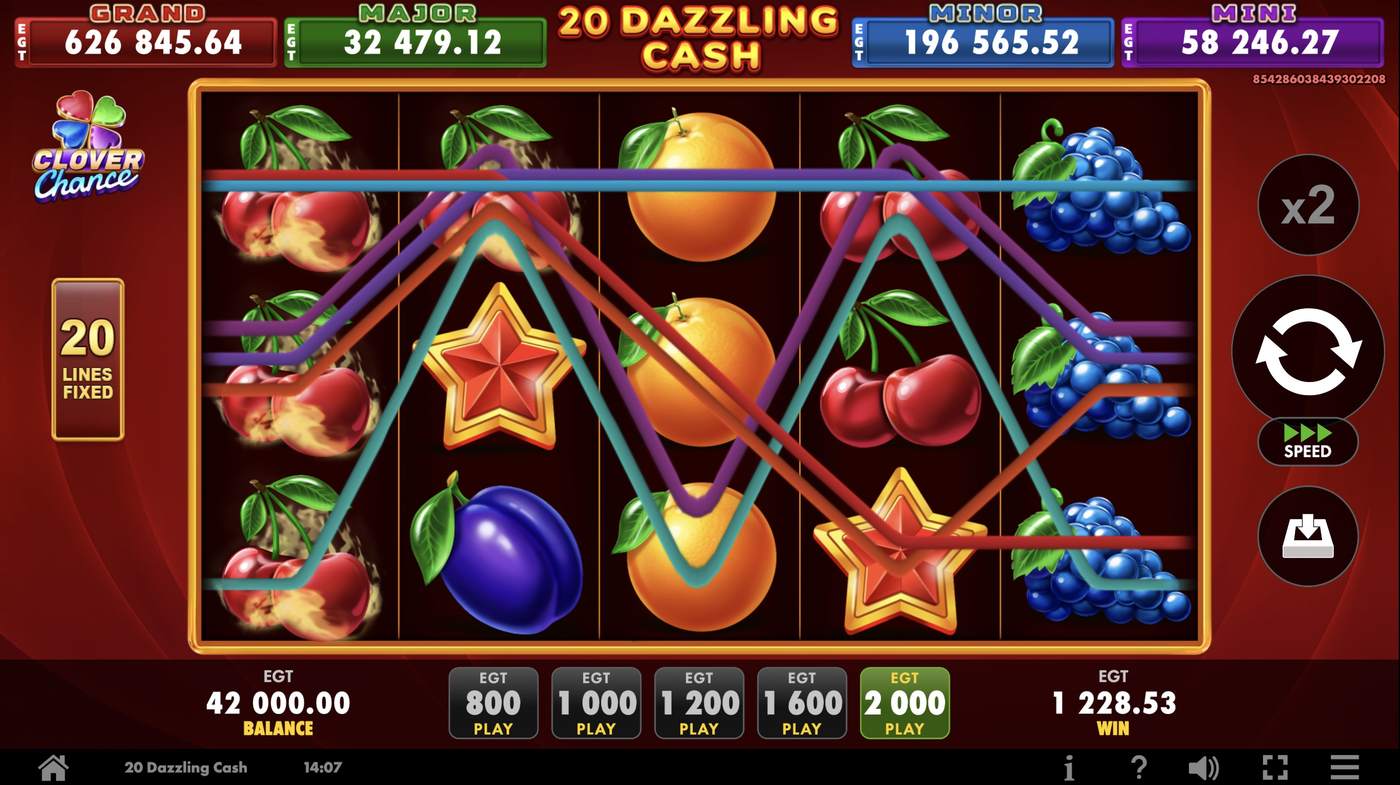20 Dazzling Cash: image of winning