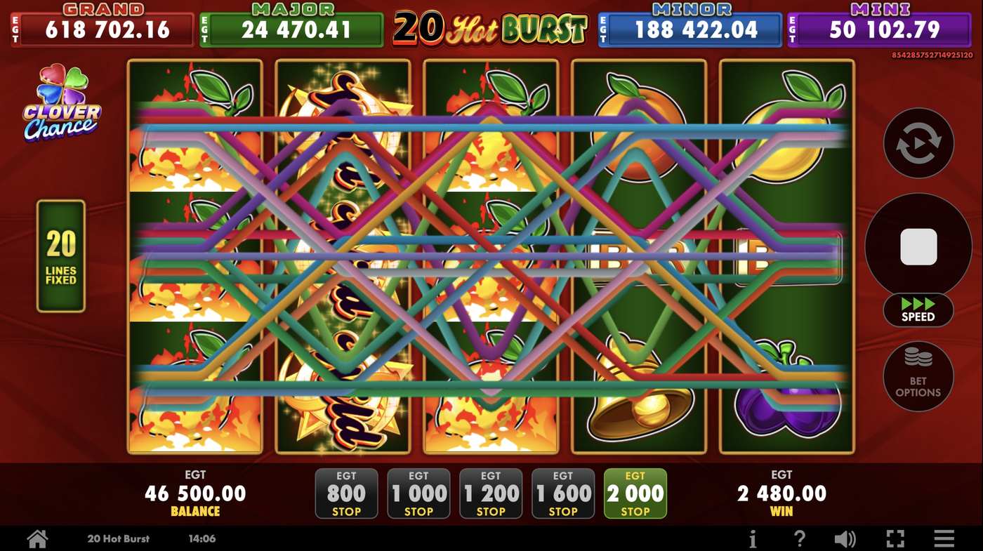 20 Hot Burst: image of winning