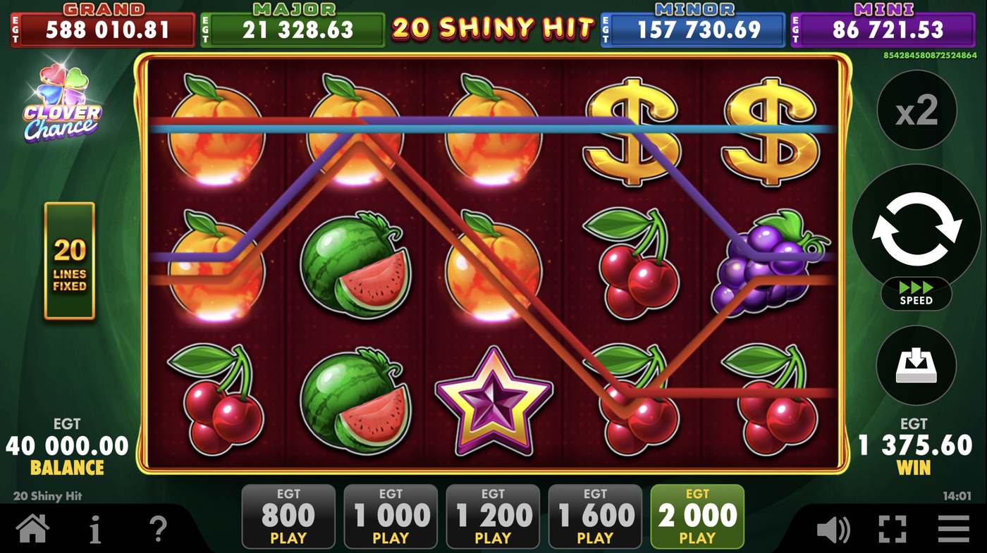 20 Shiny Hit: image of winning