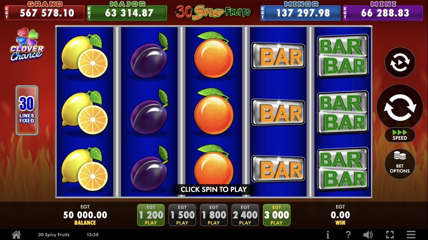 30 Spicy Fruits: image of main menu