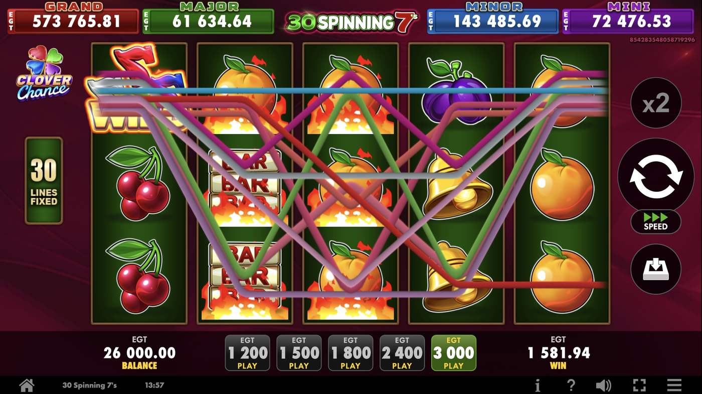 30 Spinning 7’s: image of winning