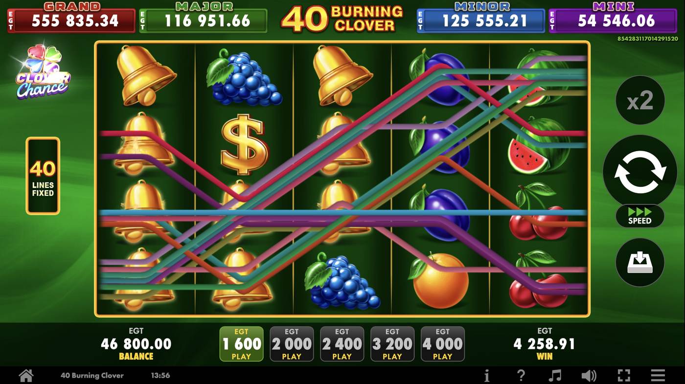 40 Burning Clover: image of winning