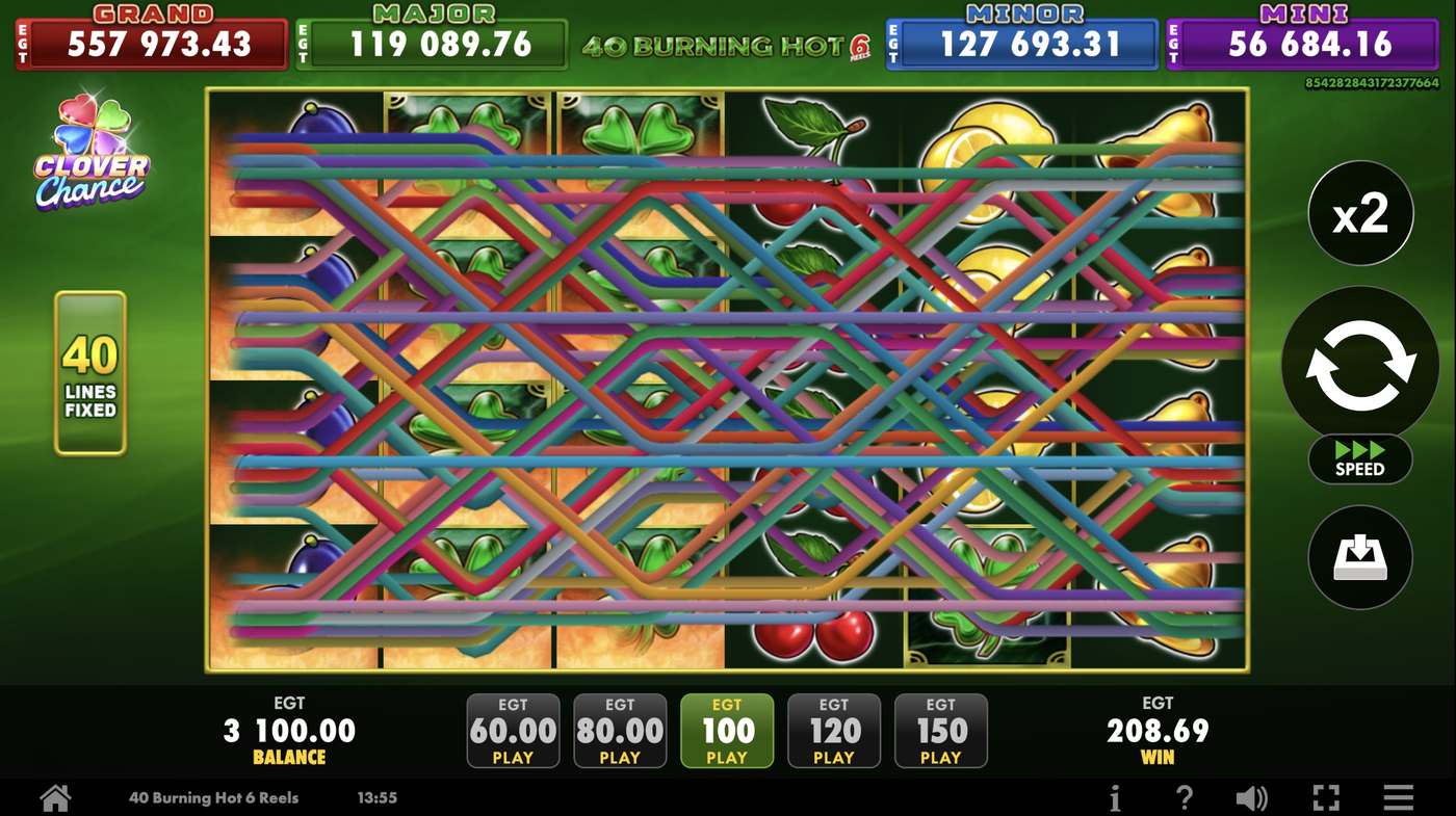 40 Burning Hot 6 reels: image of winning