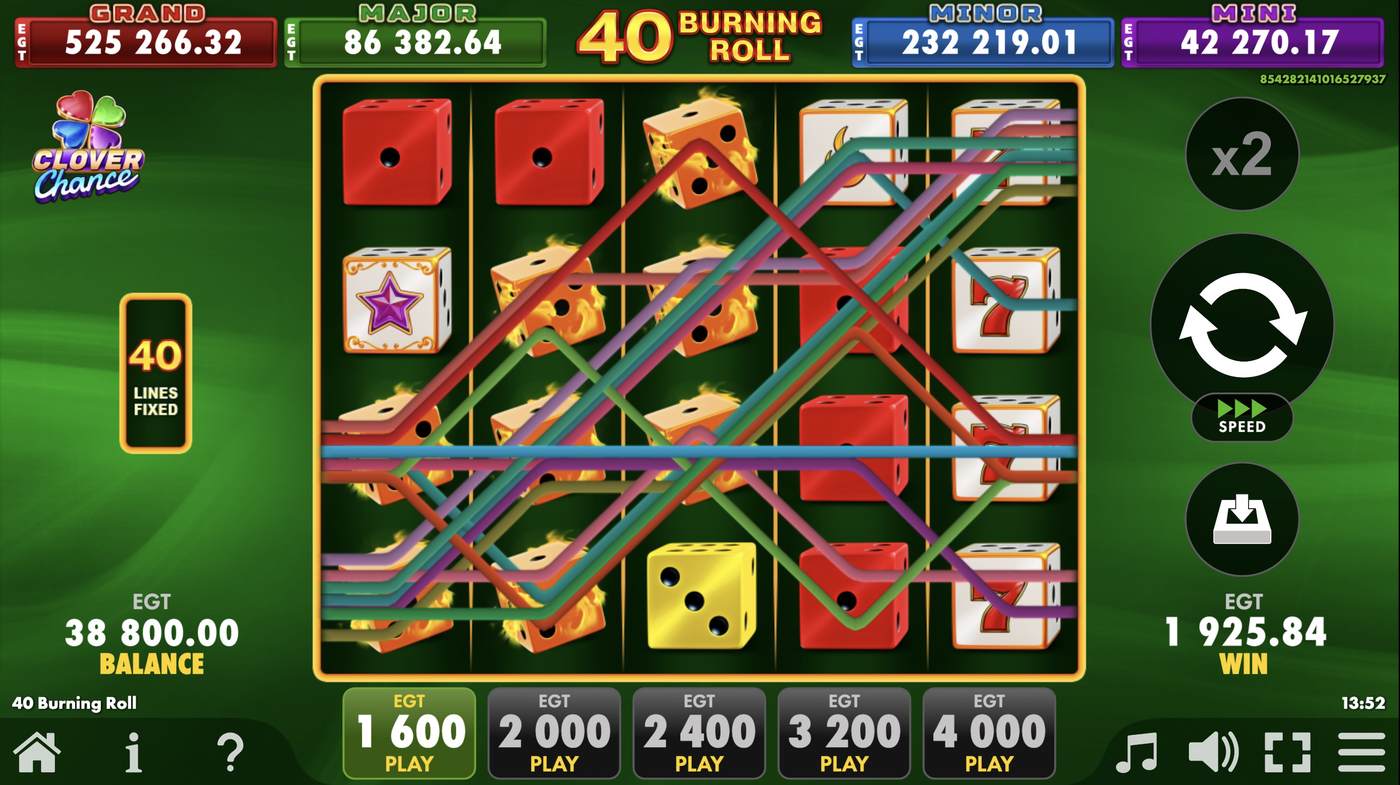 40 Burning Roll: image of winning