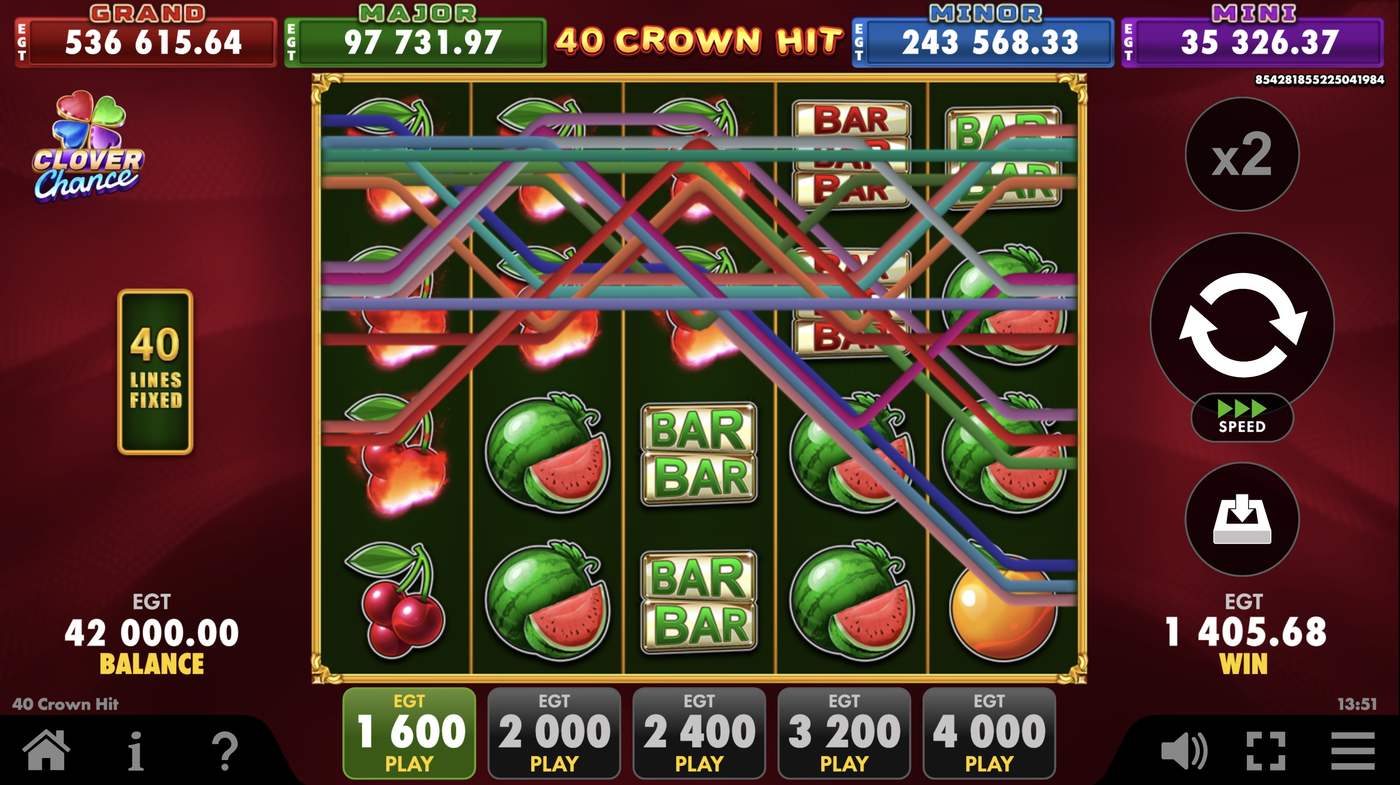 40 Crown Hit: image of winning