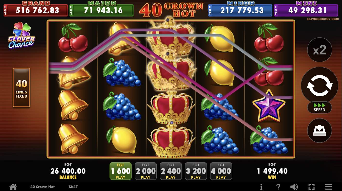40 Crown Hot: image of winning