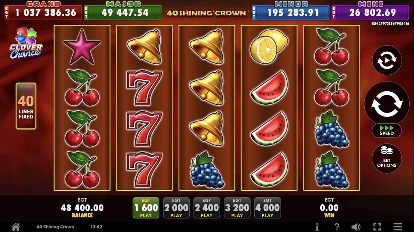 40 Shining Crown: image of main menu
