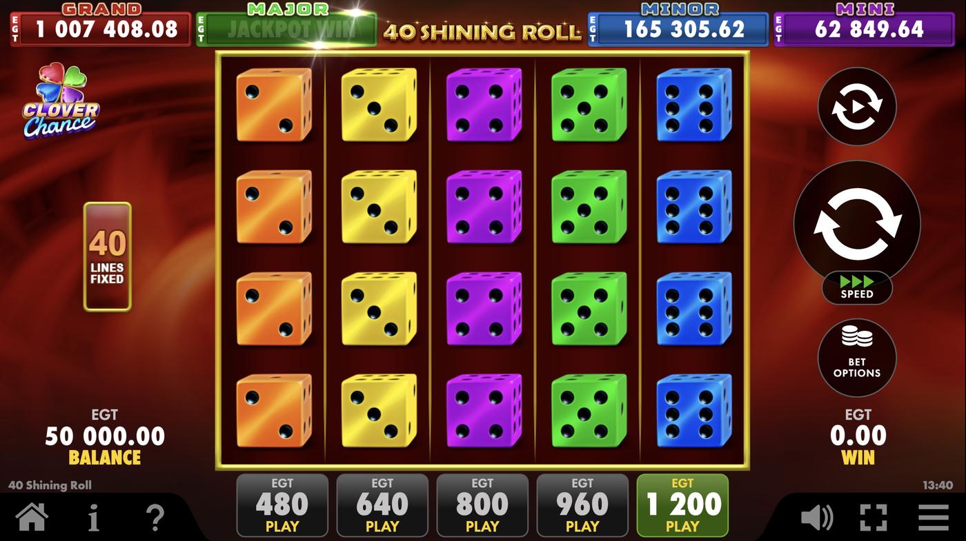 40 Shining Roll: image of main menu
