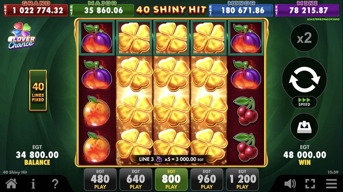 40 Shiny Hit: image of winning