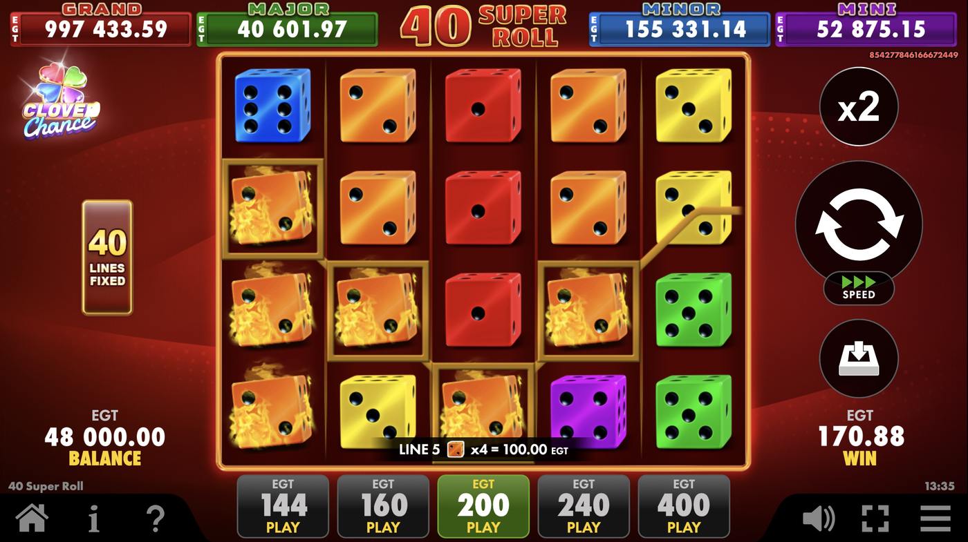 40 Super Roll: image of winning