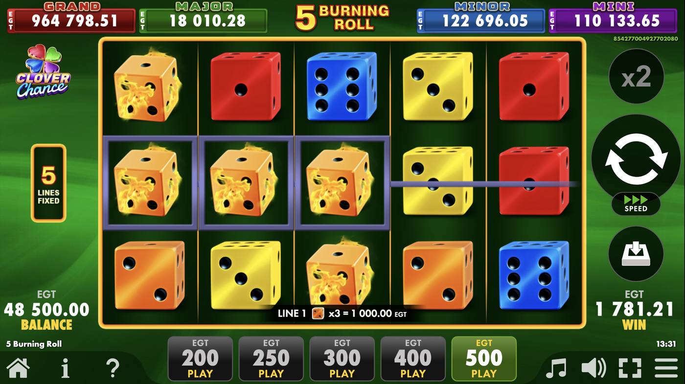 5 Burning Roll: image of winning