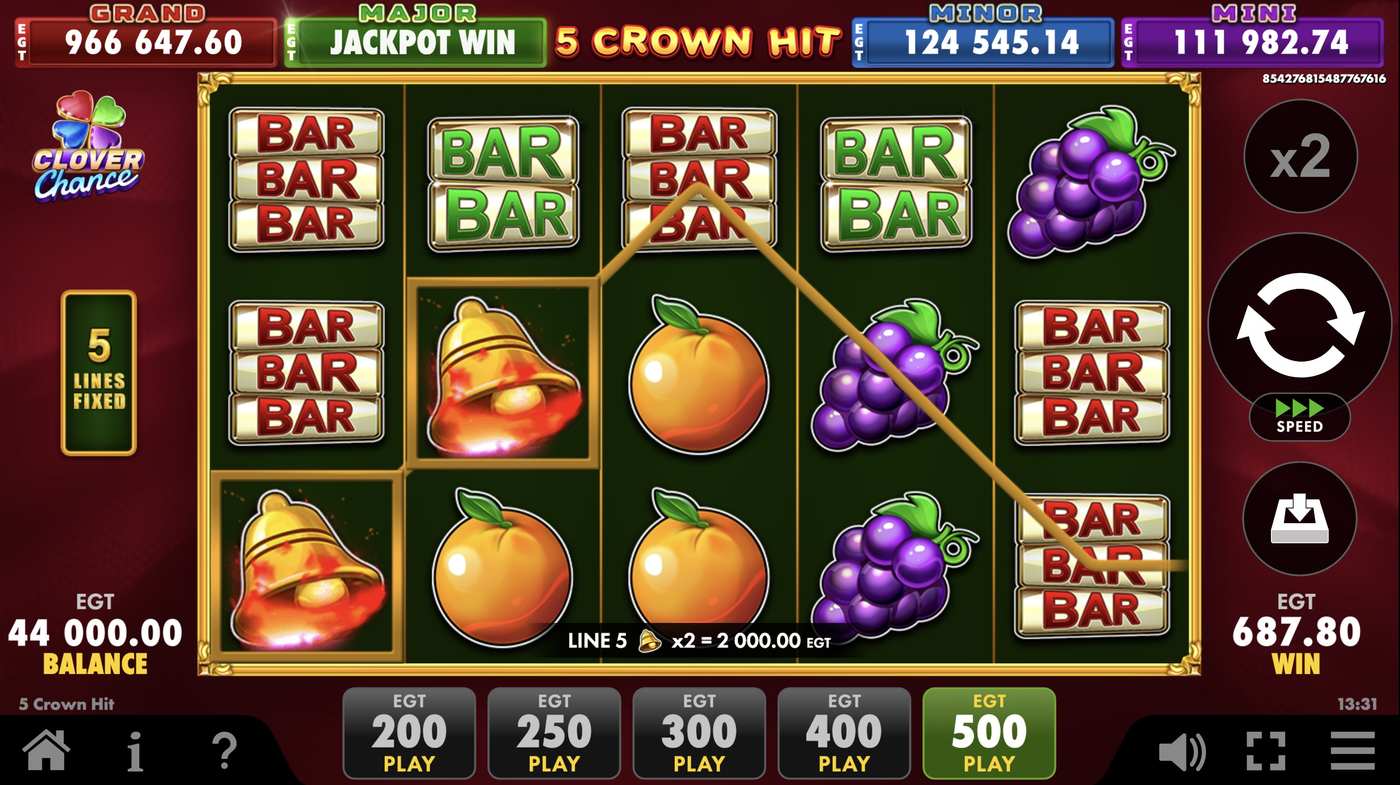 5 Crown Hit: image of winning