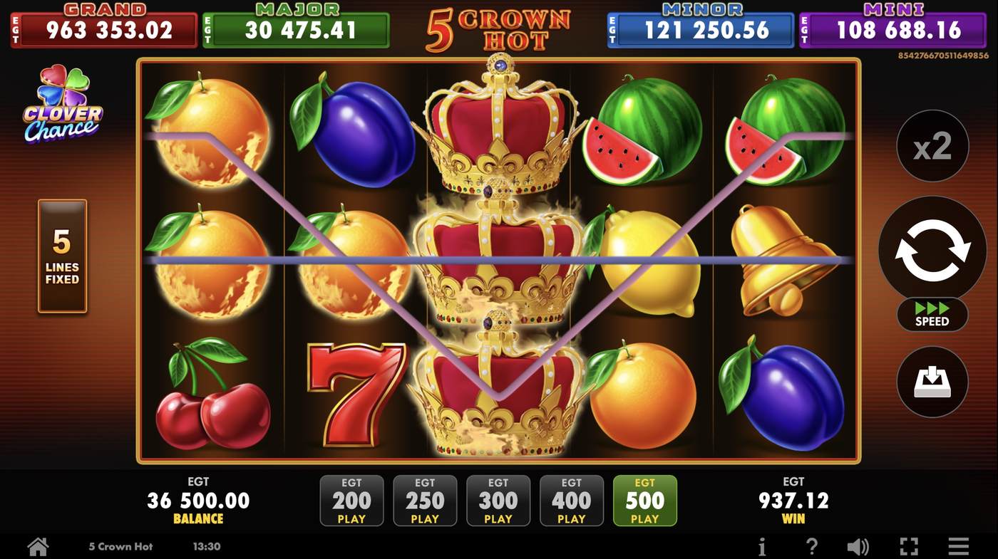 5 Crown Hot: image of winning