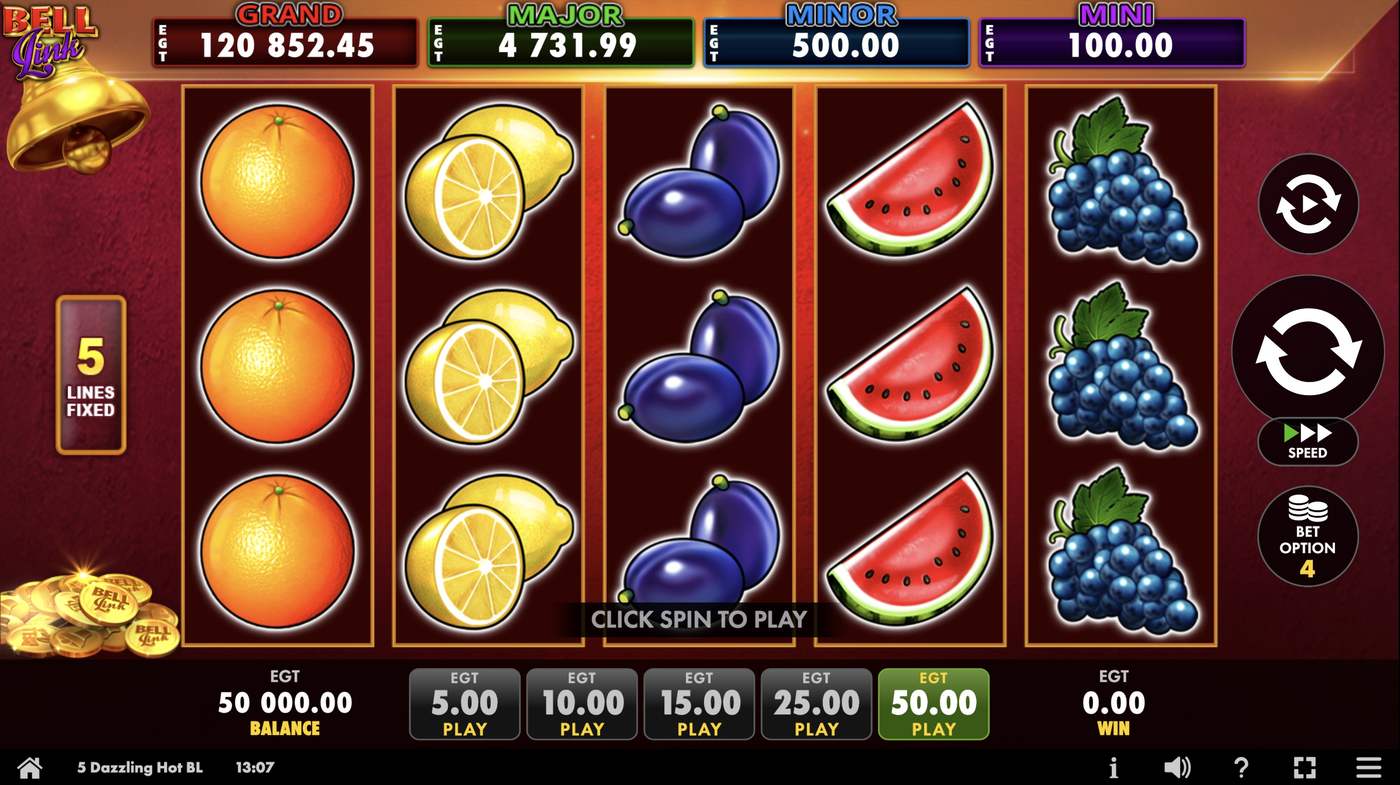 5 Dazzling Hot Bell Link: image of main menu