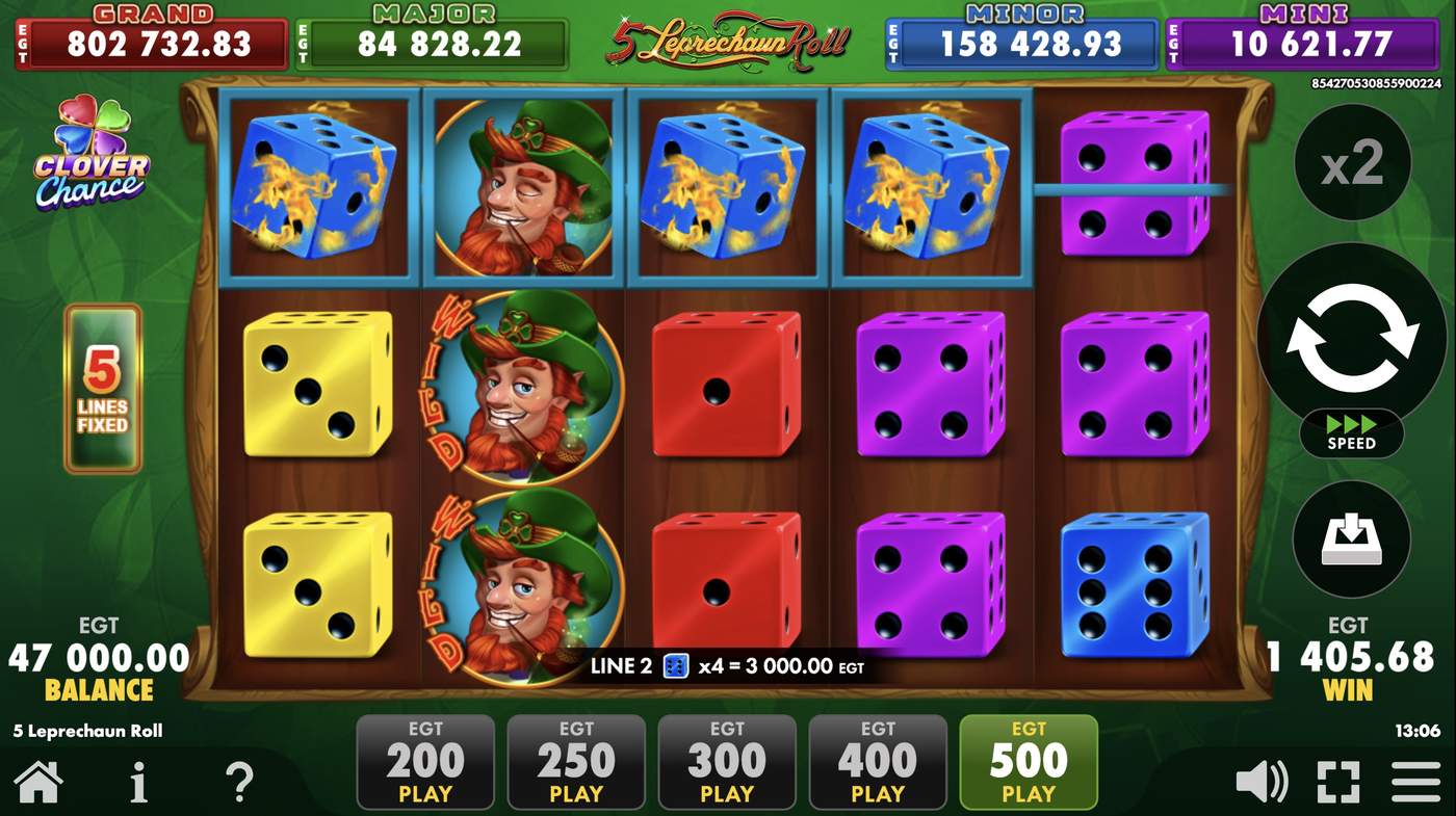 5 Leprechaun Roll: image of winning