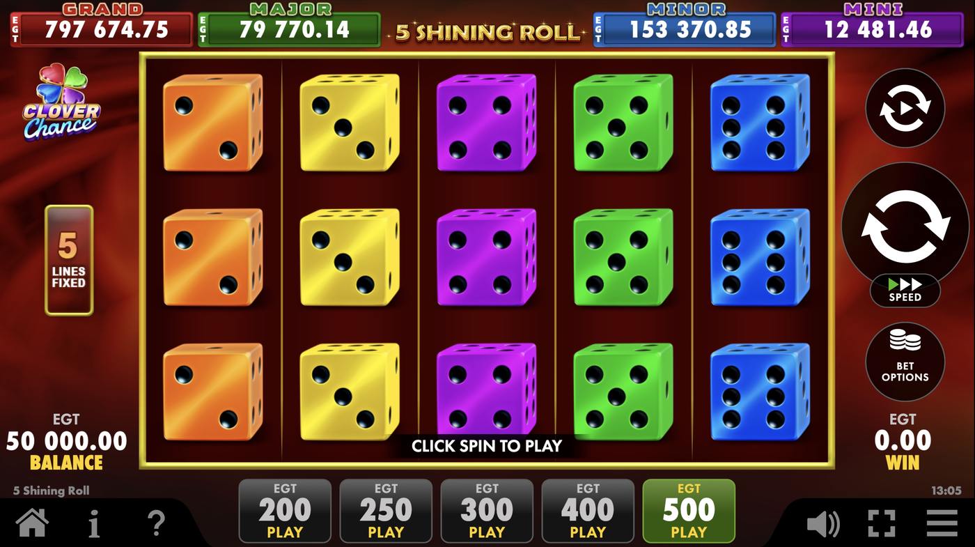 5 Shining Roll: image of main menu