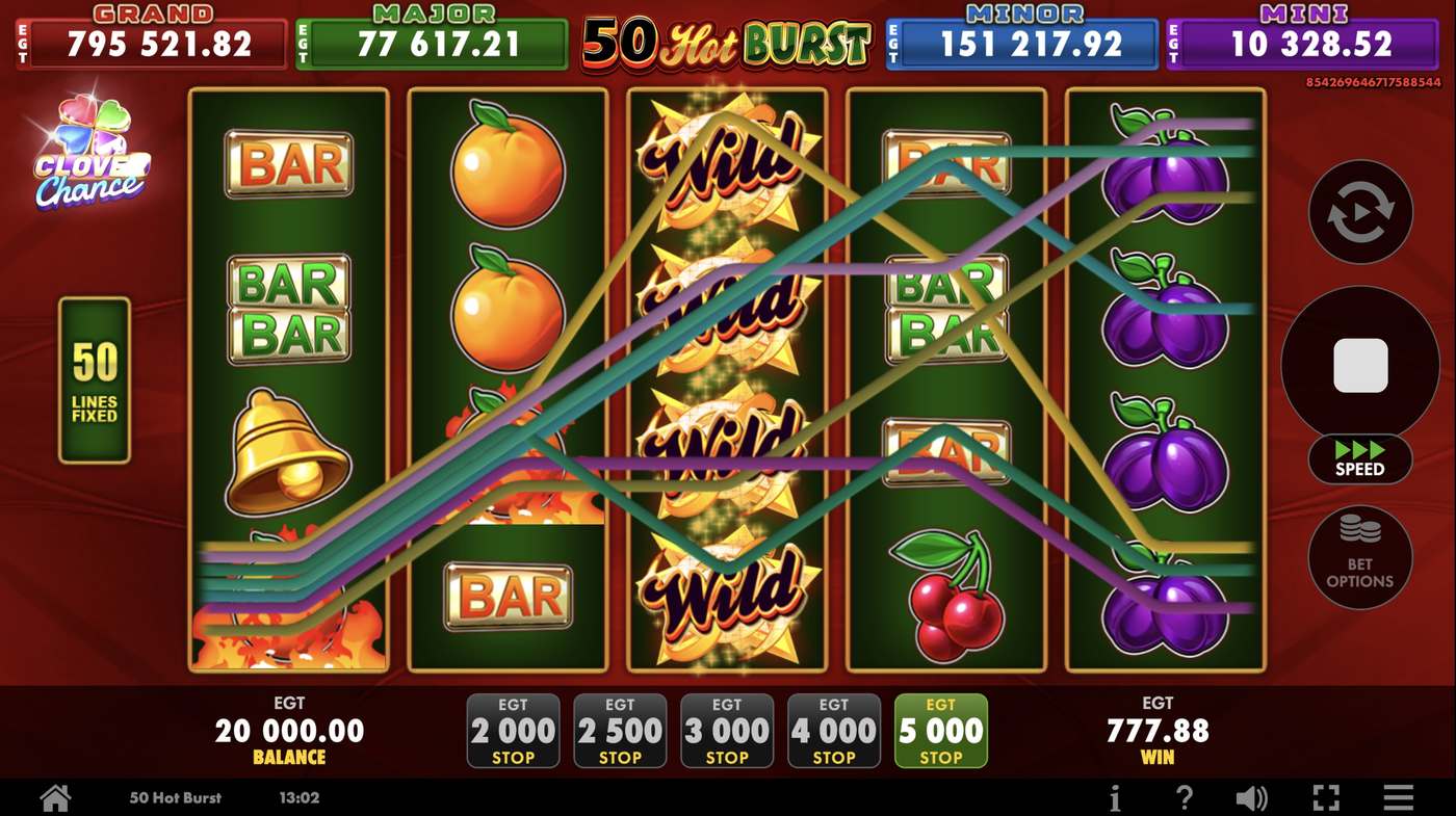 50 Hot Burst: image of winning