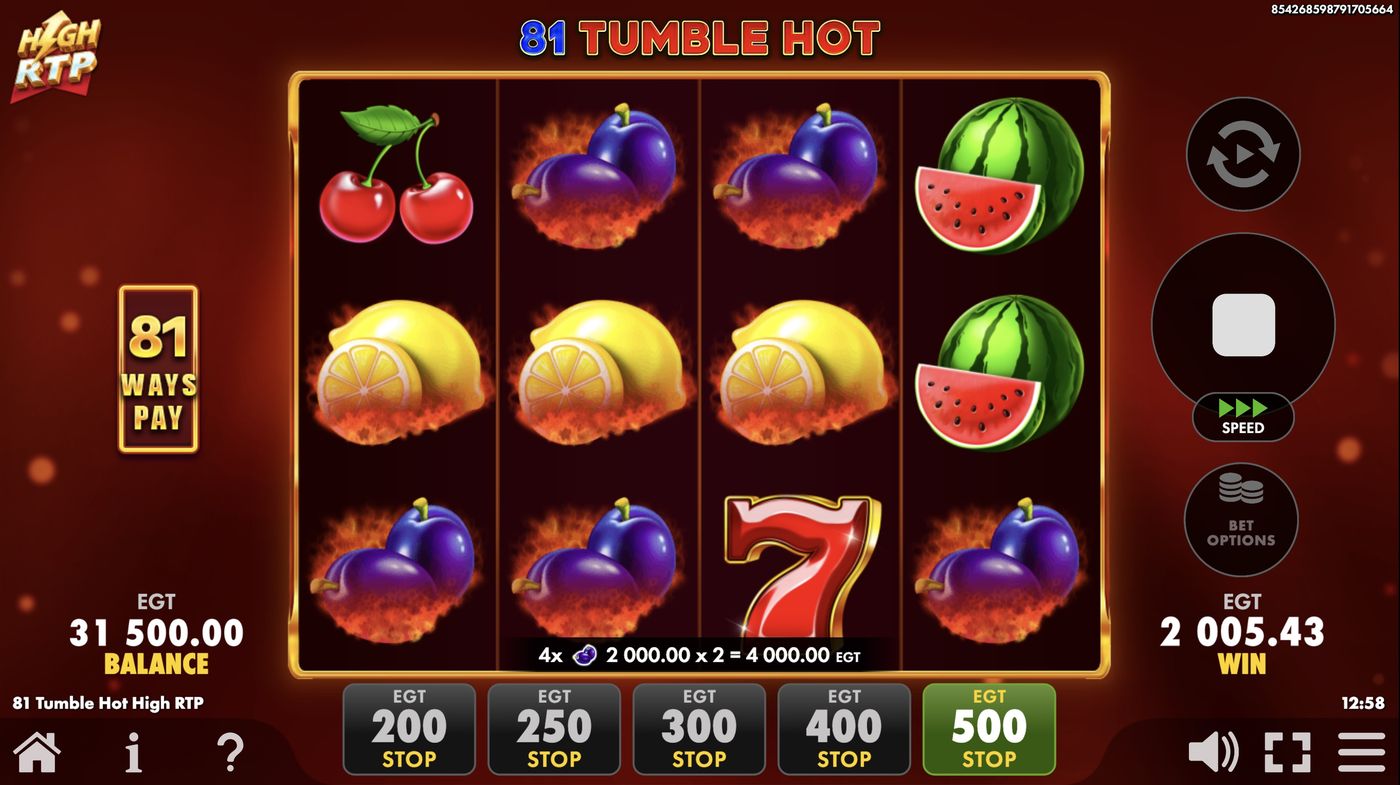 81 Tumble Hot High RTP: image of winning