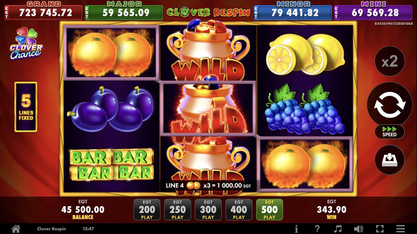 Clover Respin: image of winning