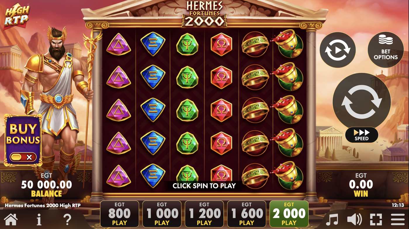 Hermes Fortune 2000 High RTP: image of main menu