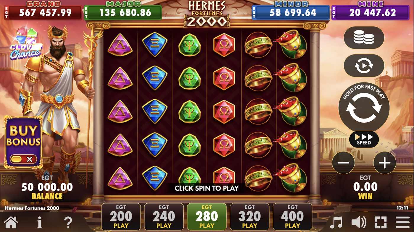 Hermes Fortunes 2000: image of main menu