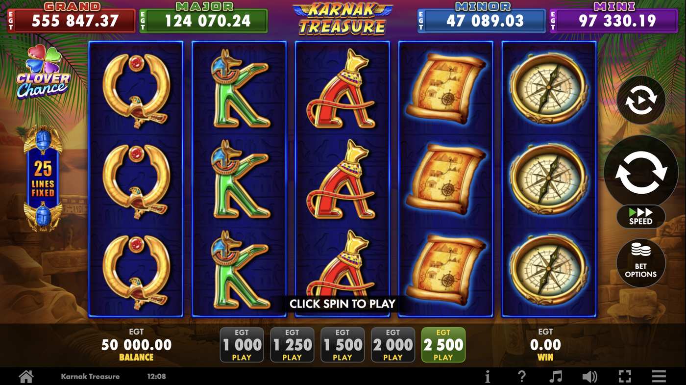 Karnak Treasure: image of main menu