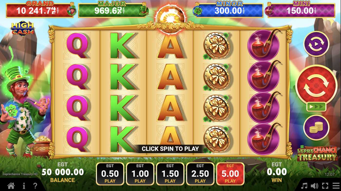 Leprechance Treasury: image of main menu