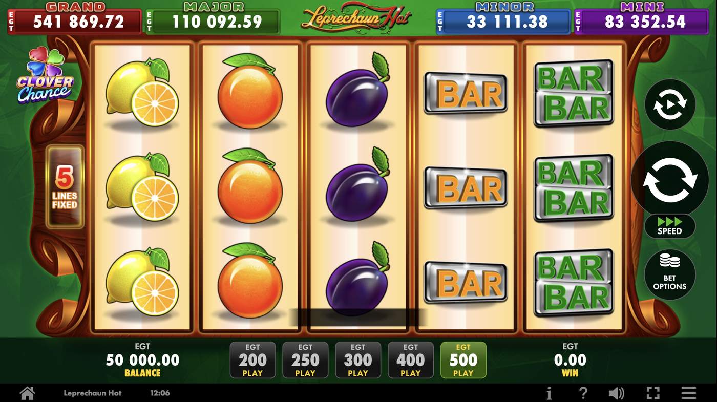 Leprechaun Hot: image of main menu