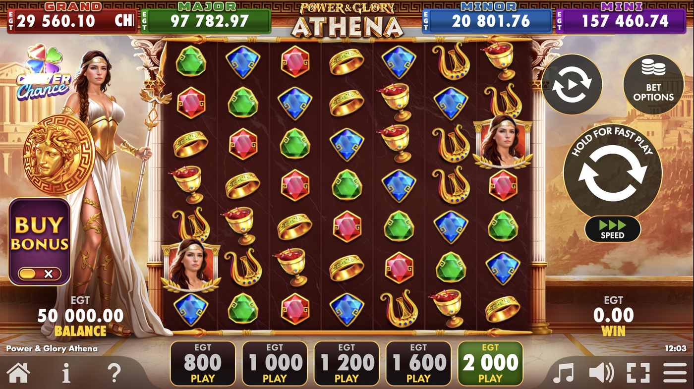 Power & Glory Athena: image of main menu