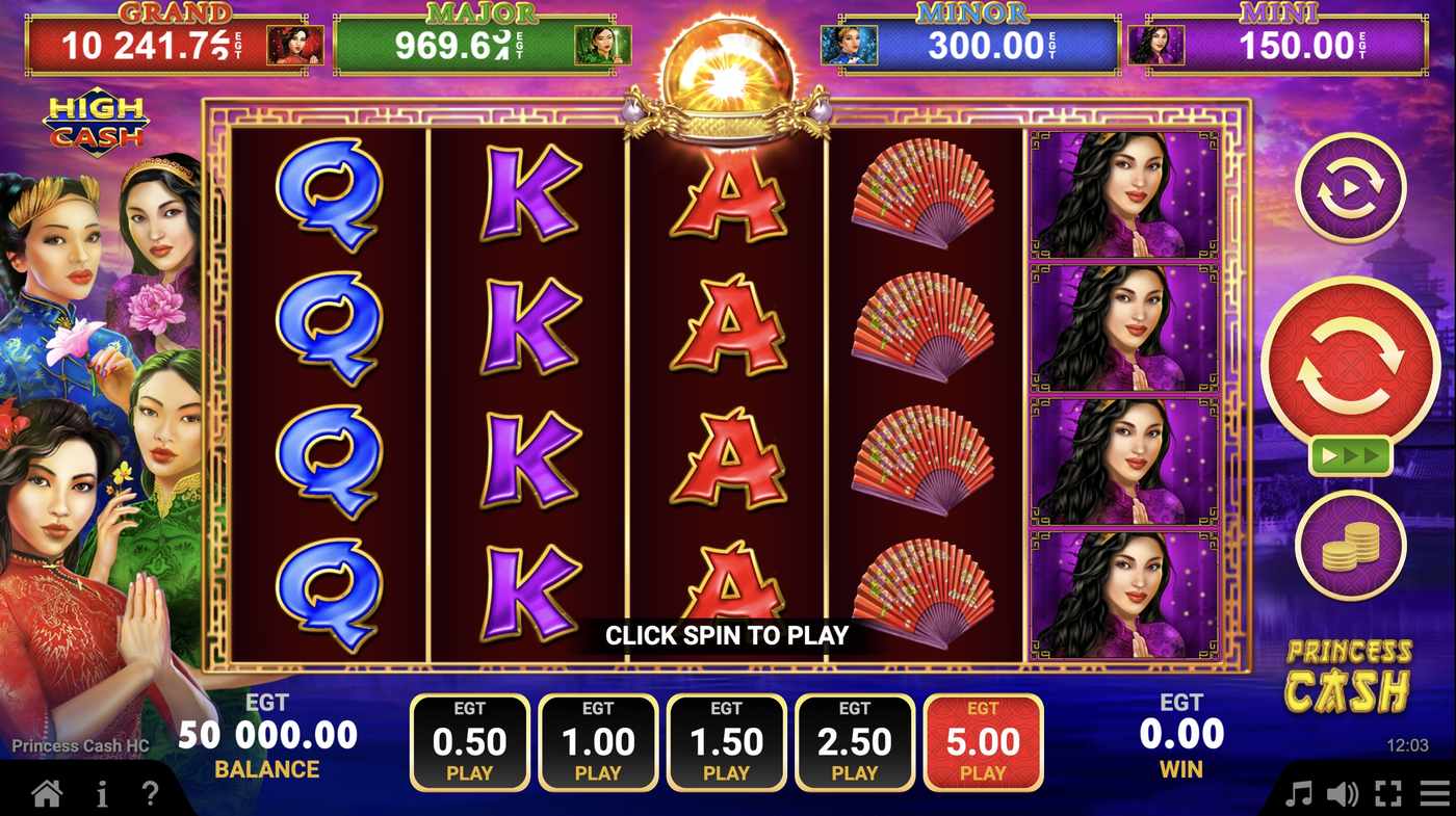 Princess Cash: image of main menu