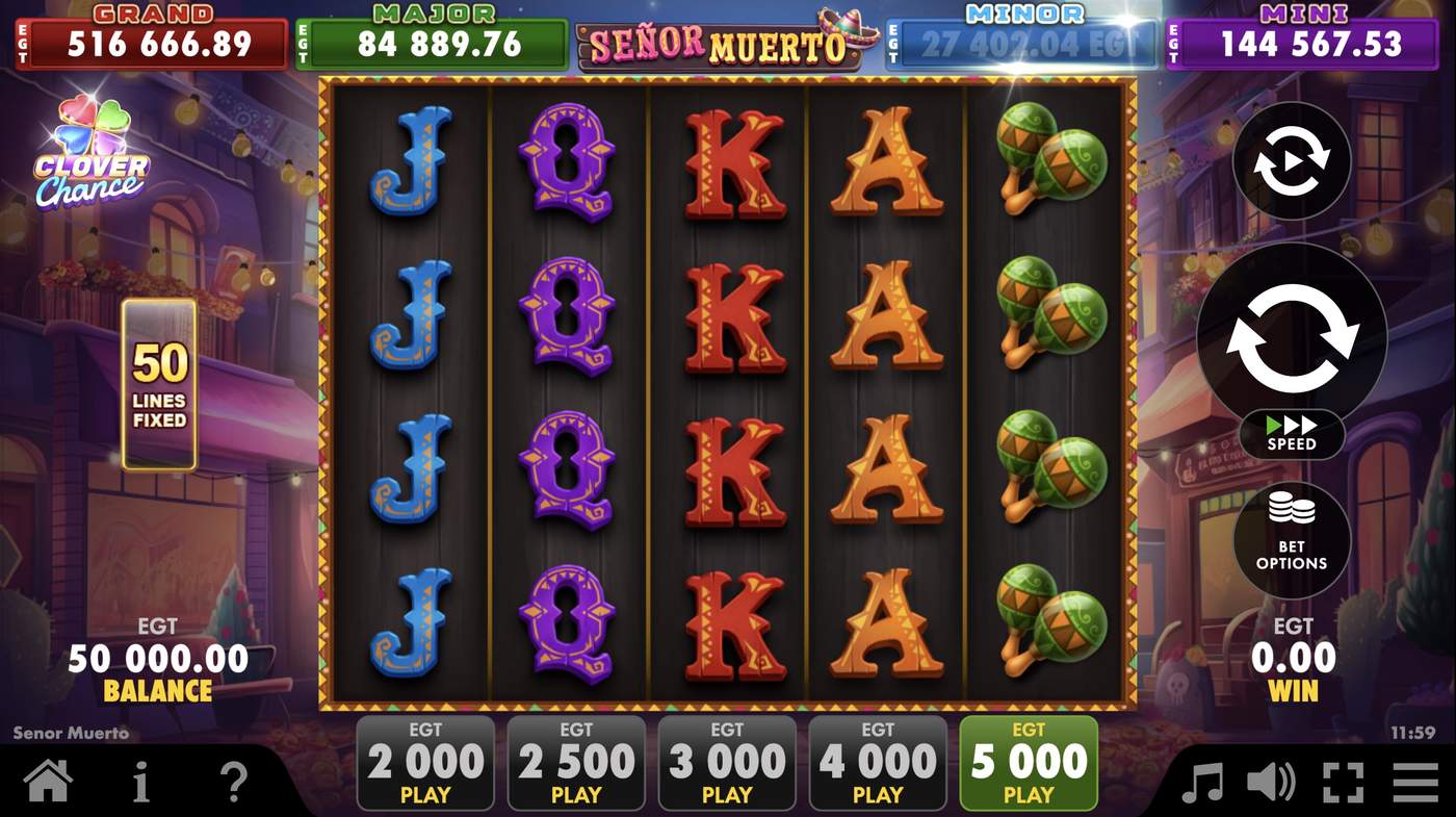 Senor Muerto: image of main menu