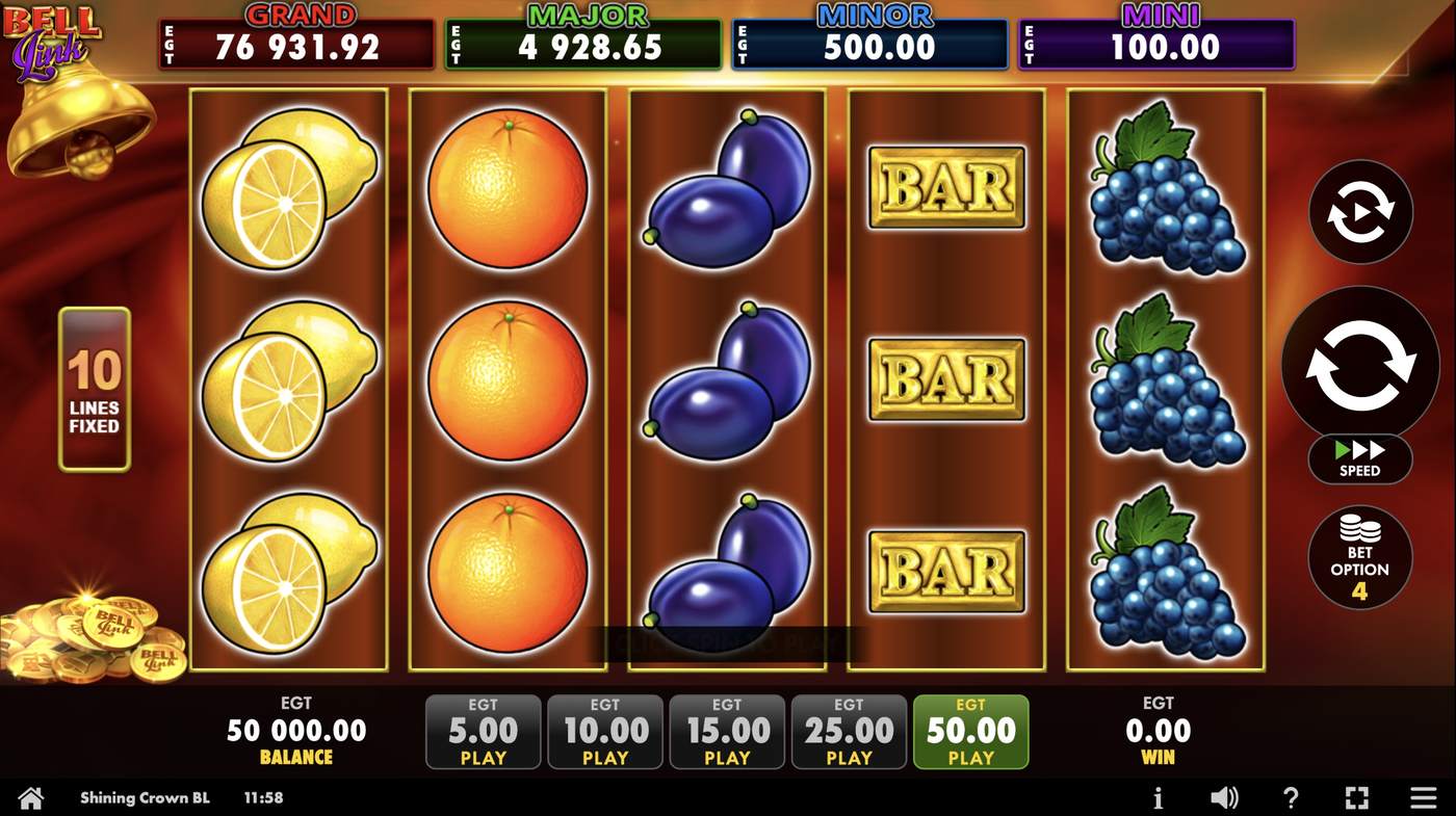 Shining Crown Bell Link: image of main menu