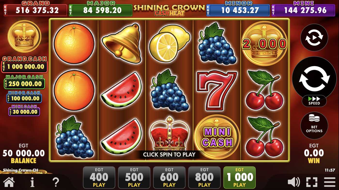 Shining Crown Cash Heat: image of main menu
