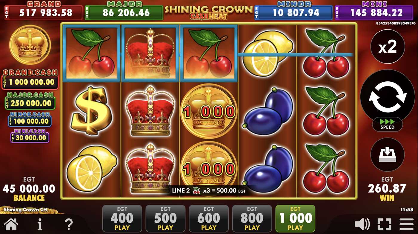 Shining Crown Cash Heat: image of winning
