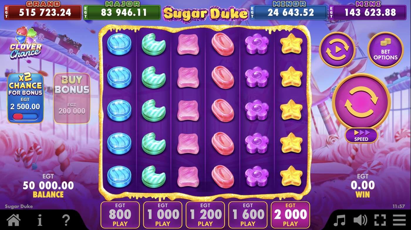 Sugar Duke: image of main menu